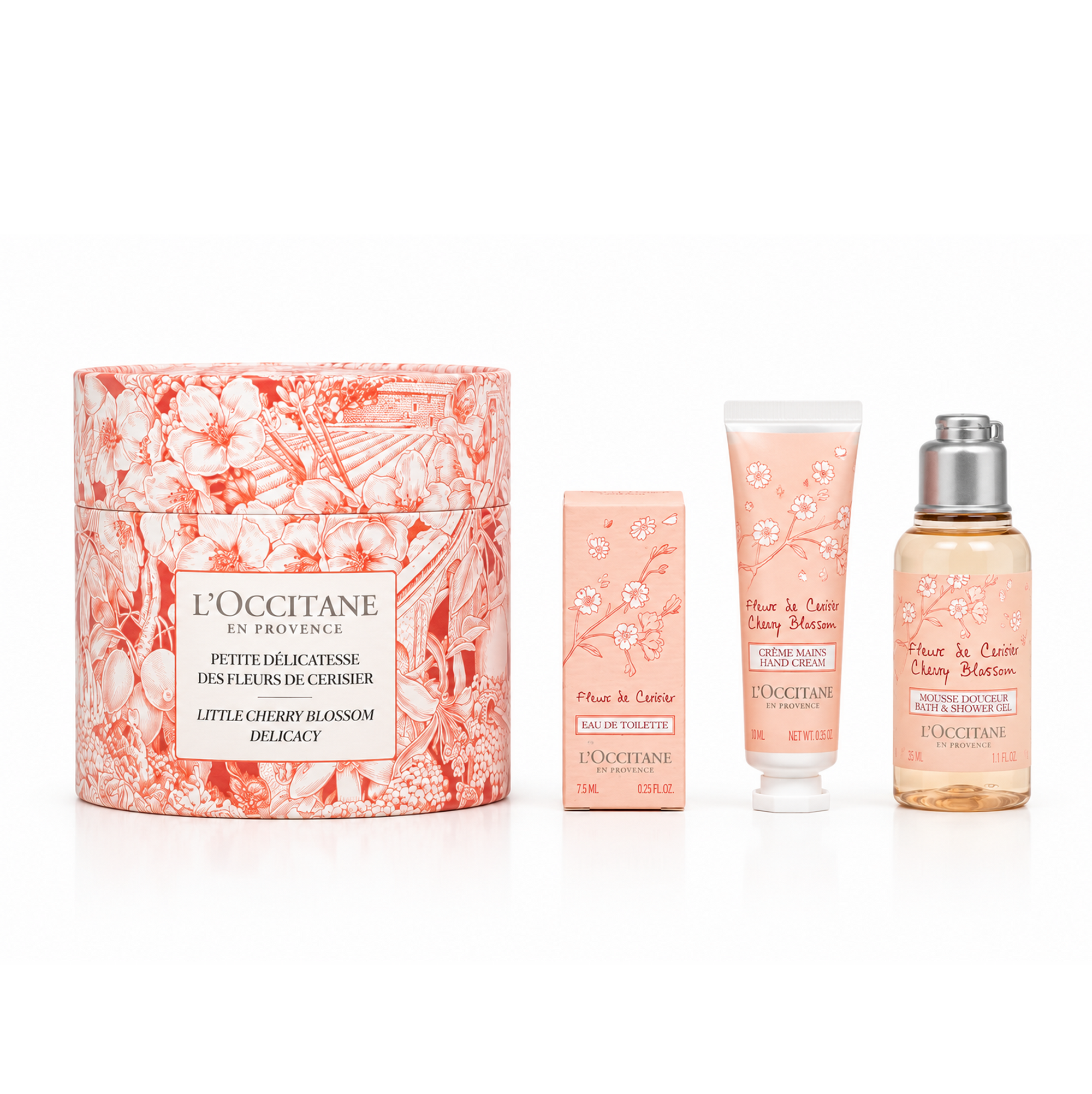 L’Occitane Fleurs de Cerisier Crème Mains 10ml + Gel Douche 35ml + EDT 7,5ml