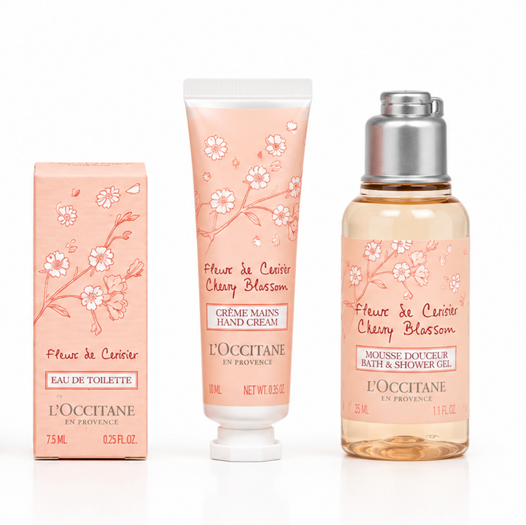L’Occitane Fleurs de Cerisier Crème Mains 10ml + Gel Douche 35ml + EDT 7,5ml