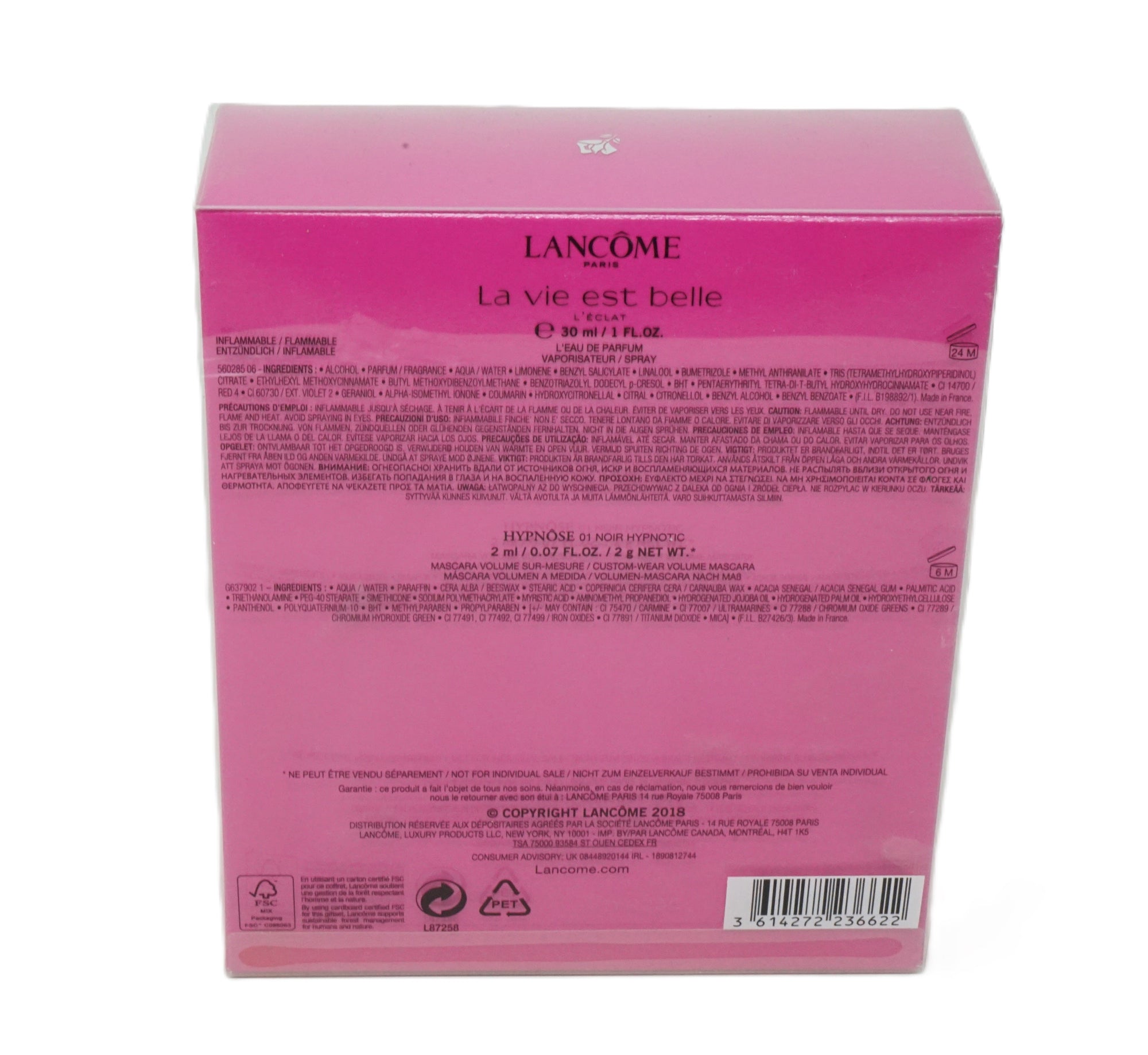 Lancome Paris La vie est belle L'éclat Eau de Parfum Vaporisateur 30 ml + Mascara 2 ml