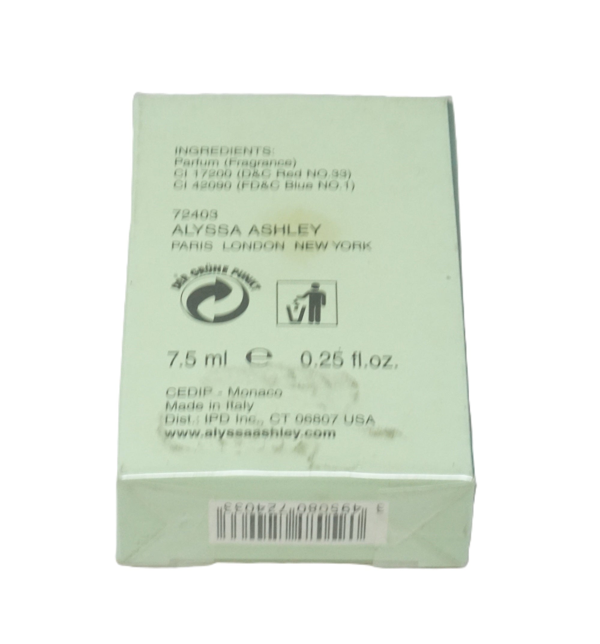 Alyssa Ashley Green Tea Essence Huile Parfumée 7,5ml